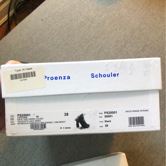 Proenza Schouler Black Woven Fringe Mules Sandals 38 - Picture 2 of 7